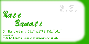mate banati business card
